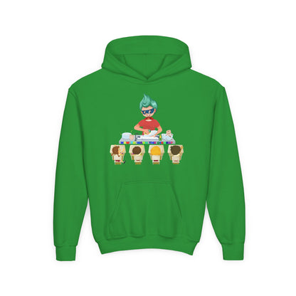 Youth Heavy Blend Hooded Sweatshirt - Little kiddo teaching to wash dishes - [[{"value":"Wonderwear Kid"}]]