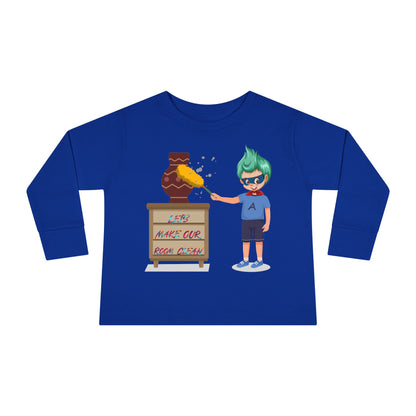 Toddler Long Sleeve Tee - Super kiddo cleaning a vase - [[{"value":"Wonderwear Kid"}]]