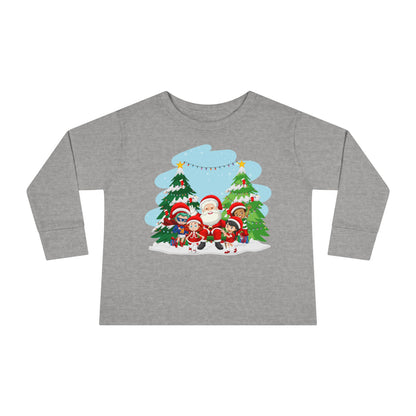 Toddler Long Sleeve Tee - Super kiddo with santa claus - [[{"value":"Wonderwear Kid"}]]
