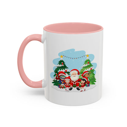 Accent Coffee Mug - Super kiddo with santa claus - [[{"value":"Wonderwear Kid"}]]
