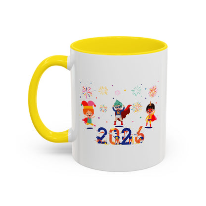 Accent Coffee Mug - Super kiddo and other hero - [[{"value":"Wonderwear Kid"}]]