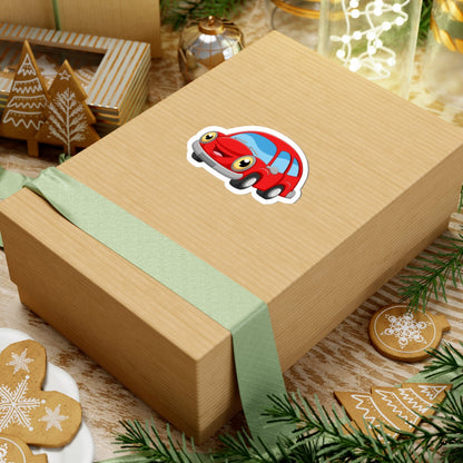 Kiss-Cut Stickers - Happy Little Red Car Printify