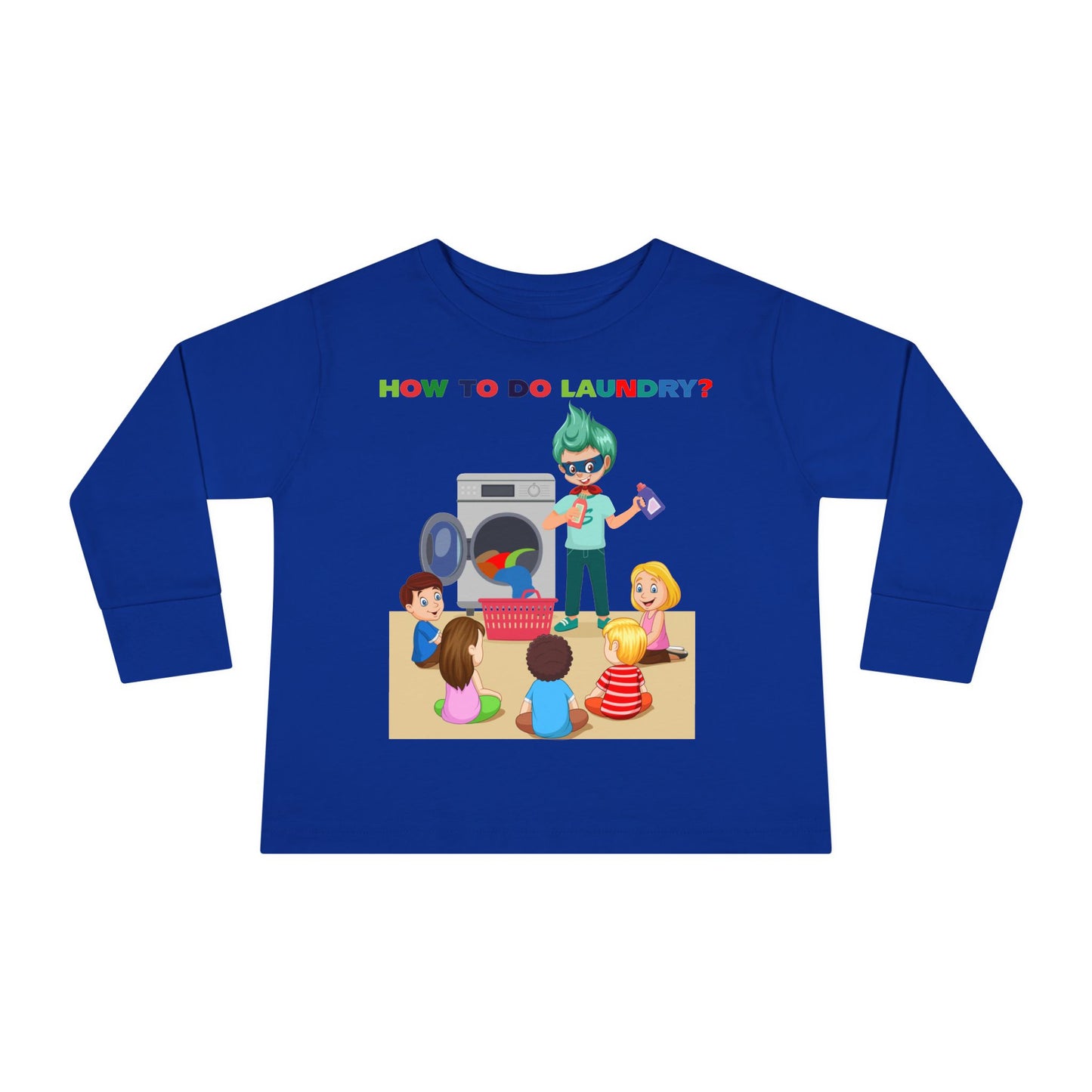 Toddler Long Sleeve Tee - super kiddo teaching laundry - [[{"value":"Wonderwear Kid"}]]