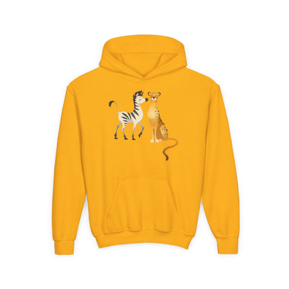 Youth Heavy Blend Hooded Sweatshirt - The Zebra and Tiger Printify