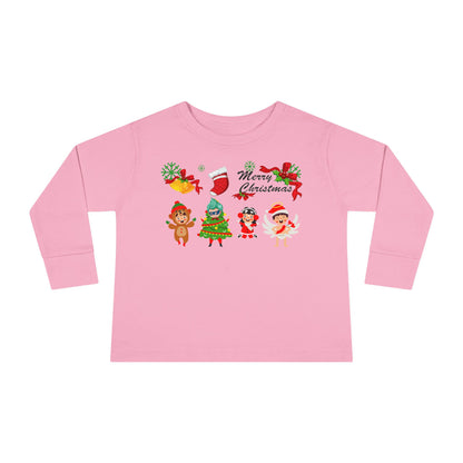 Toddler Long Sleeve Tee - Merry christmas from super kid - [[{"value":"Wonderwear Kid"}]]