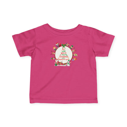 Infant Fine Jersey Tee - We wish you a merry christmas - [[{"value":"Wonderwear Kid"}]]