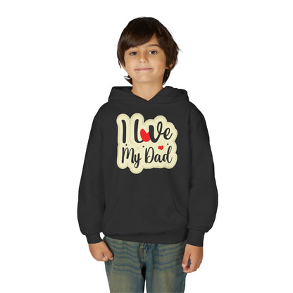 Youth Heavy Blend Hooded Sweatshirt - i love my dad Printify