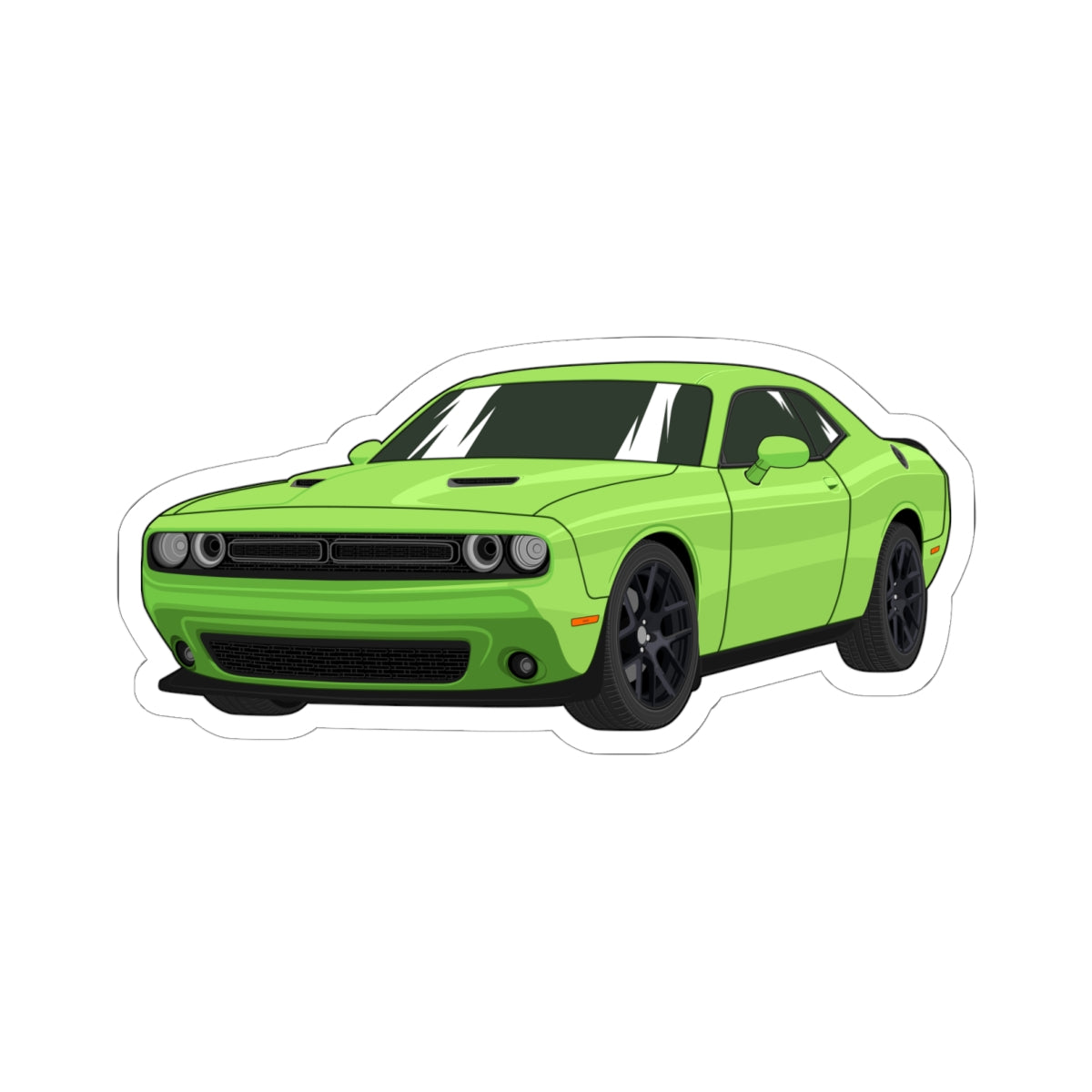 Kiss-Cut Stickers - Green superfast car