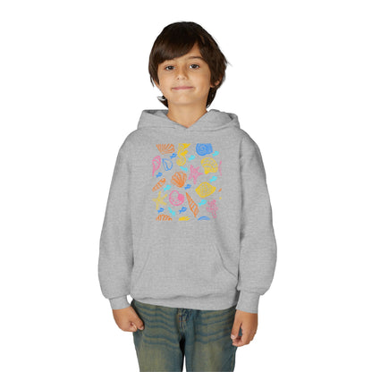 Youth Heavy Blend Hooded Sweatshirt - Sea creatures Printify