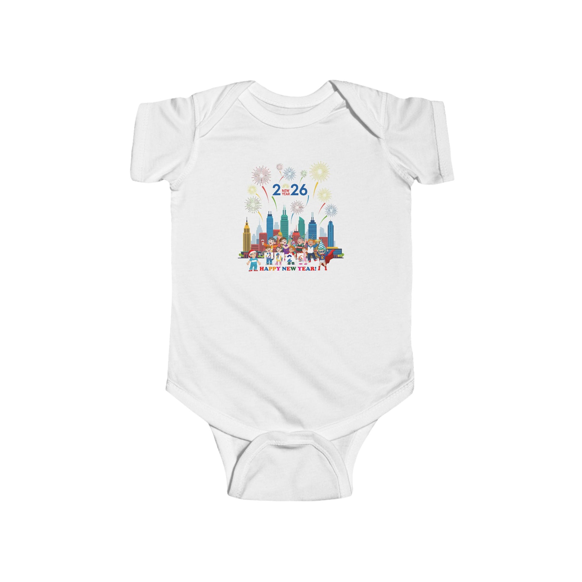 Infant Bodysuit - Happy new year with fireworks - [[{"value":"Wonderwear Kid"}]]