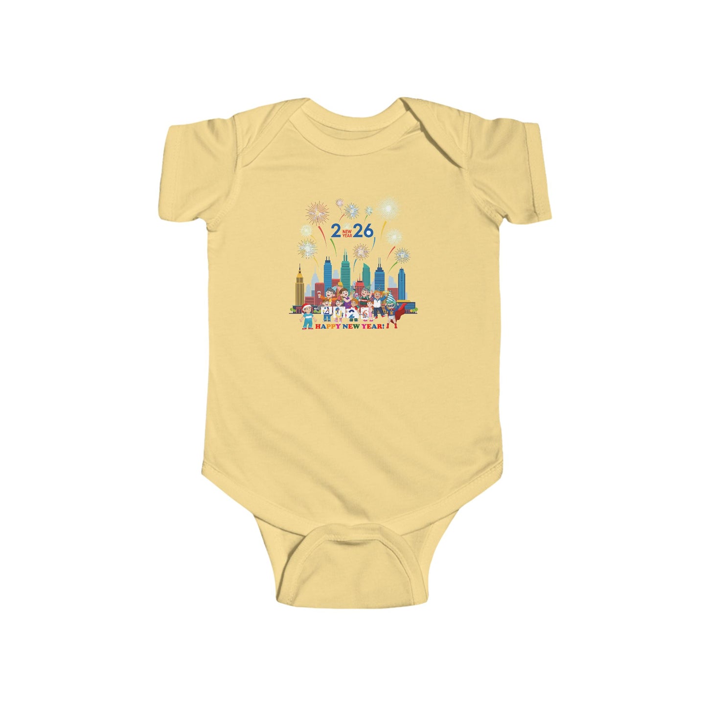 Infant Bodysuit - Happy new year with fireworks - [[{"value":"Wonderwear Kid"}]]