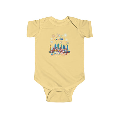 Infant Bodysuit - Happy new year with fireworks - [[{"value":"Wonderwear Kid"}]]