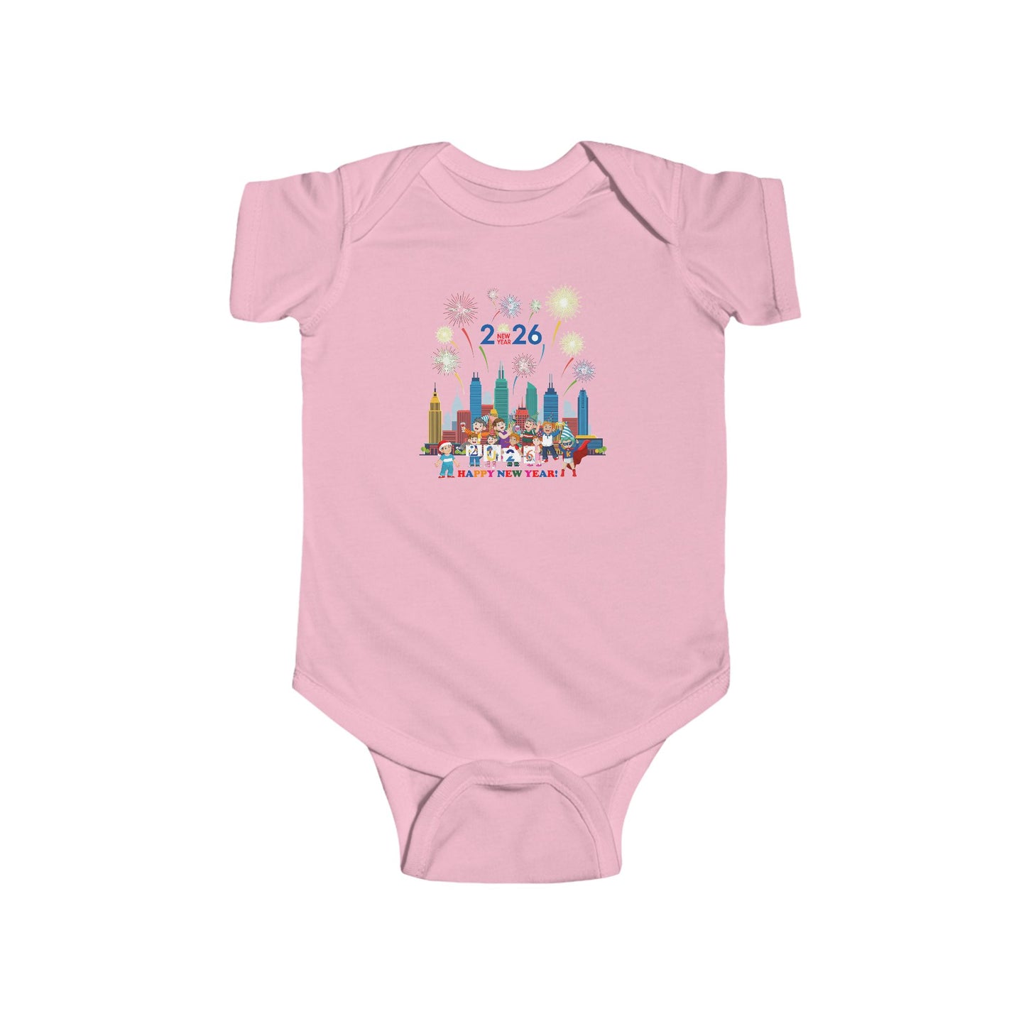 Infant Bodysuit - Happy new year with fireworks - [[{"value":"Wonderwear Kid"}]]