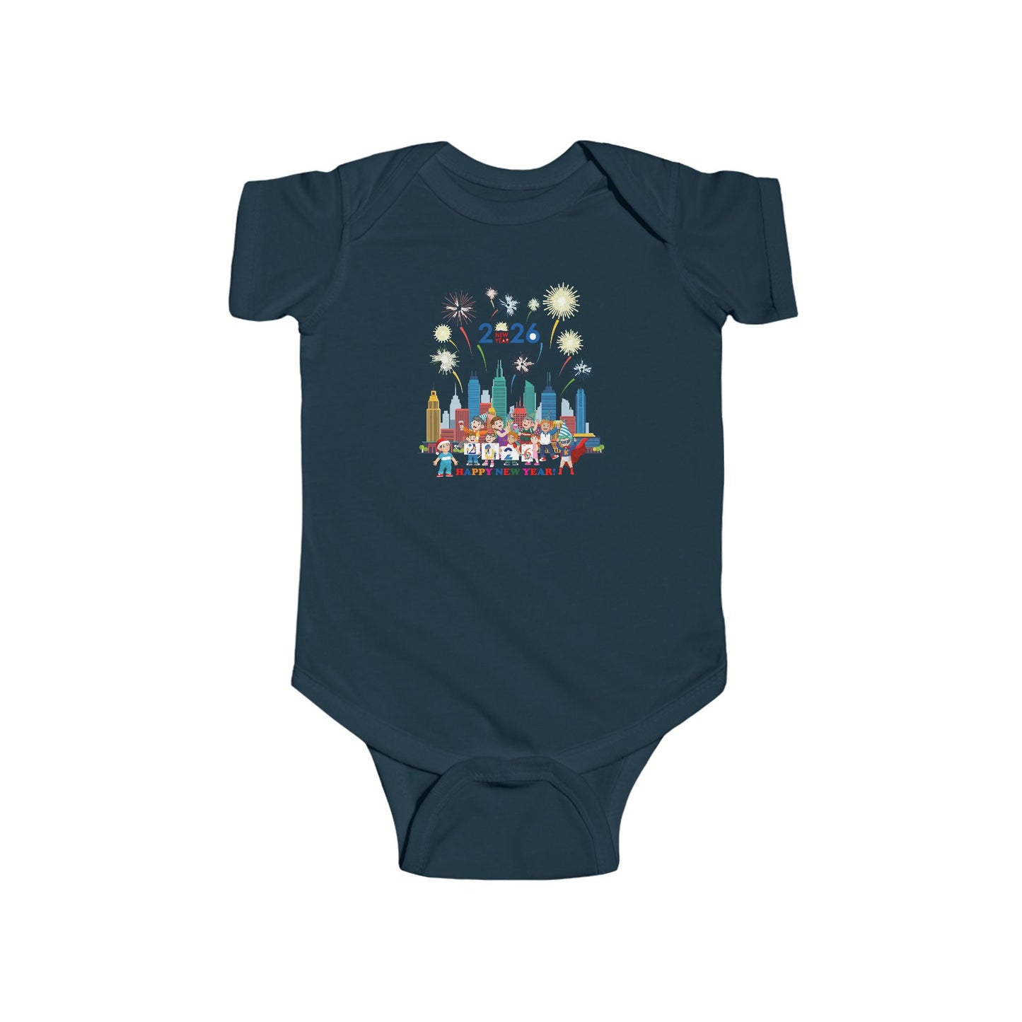 Infant Bodysuit - Happy new year with fireworks - [[{"value":"Wonderwear Kid"}]]