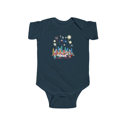 Infant Bodysuit - Happy new year with fireworks - [[{"value":"Wonderwear Kid"}]]