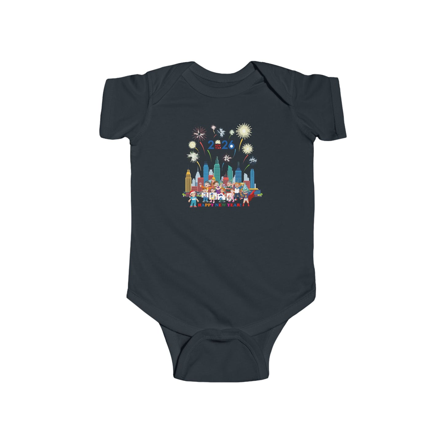 Infant Bodysuit - Happy new year with fireworks - [[{"value":"Wonderwear Kid"}]]