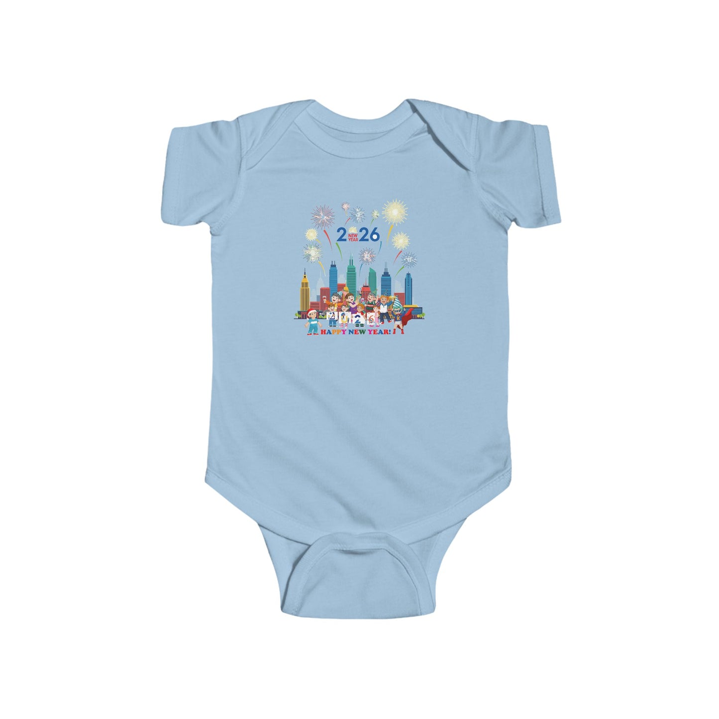 Infant Bodysuit - Happy new year with fireworks - [[{"value":"Wonderwear Kid"}]]