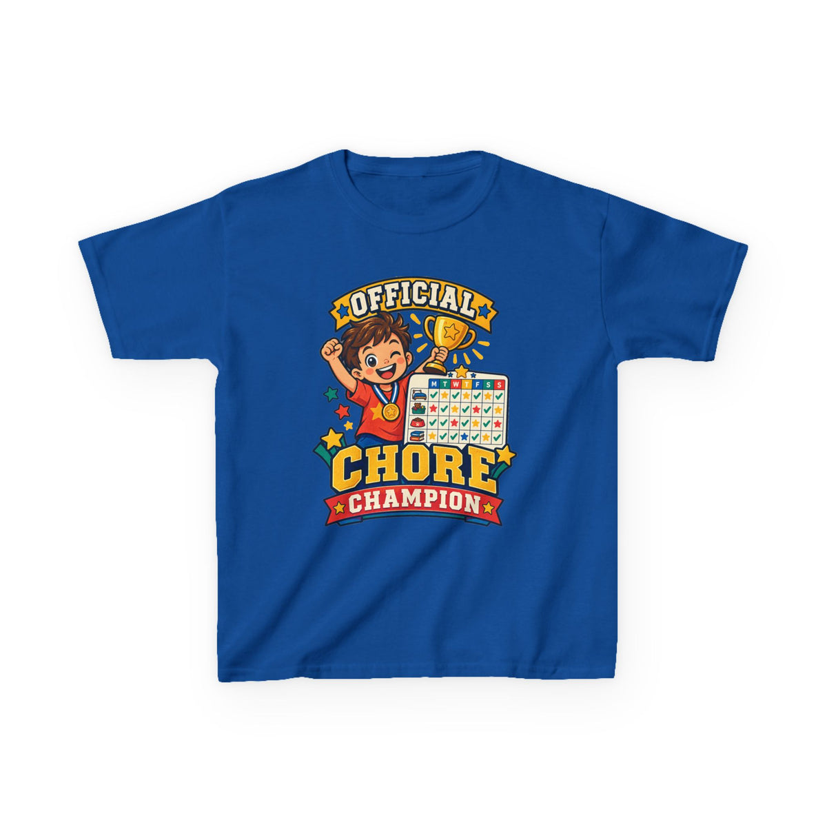 Kids Heavy Cotton™ Tee - Official Chore Champion Badge