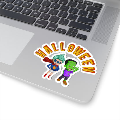 Kiss-Cut Stickers - Holloween with super kiddo Printify