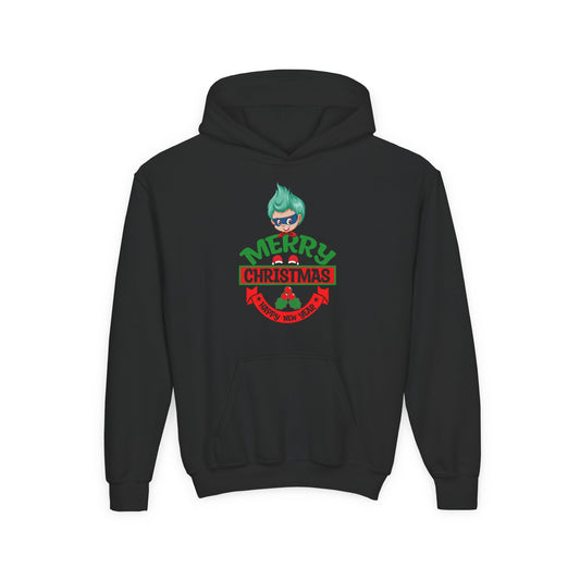 Youth Heavy Blend Hooded Sweatshirt - Merry chridtmas from super kiddo - [[{"value":"Wonderwear Kid"}]]