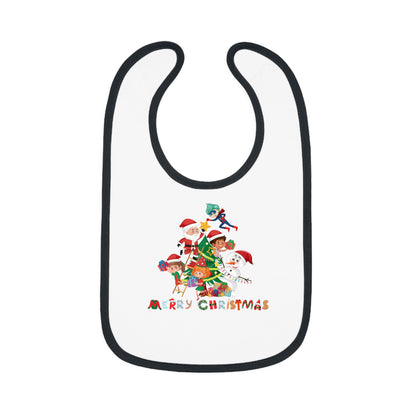 Baby Bib - Super kiddo making christmas tree with text - [[{"value":"Wonderwear Kid"}]]