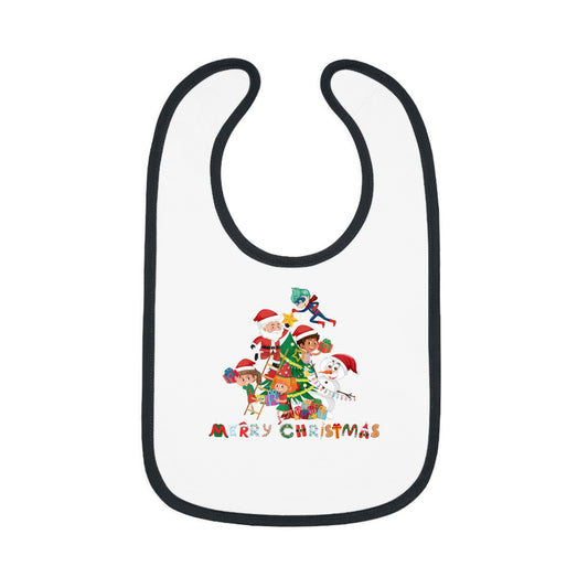Baby Bib - Super kiddo making christmas tree with text