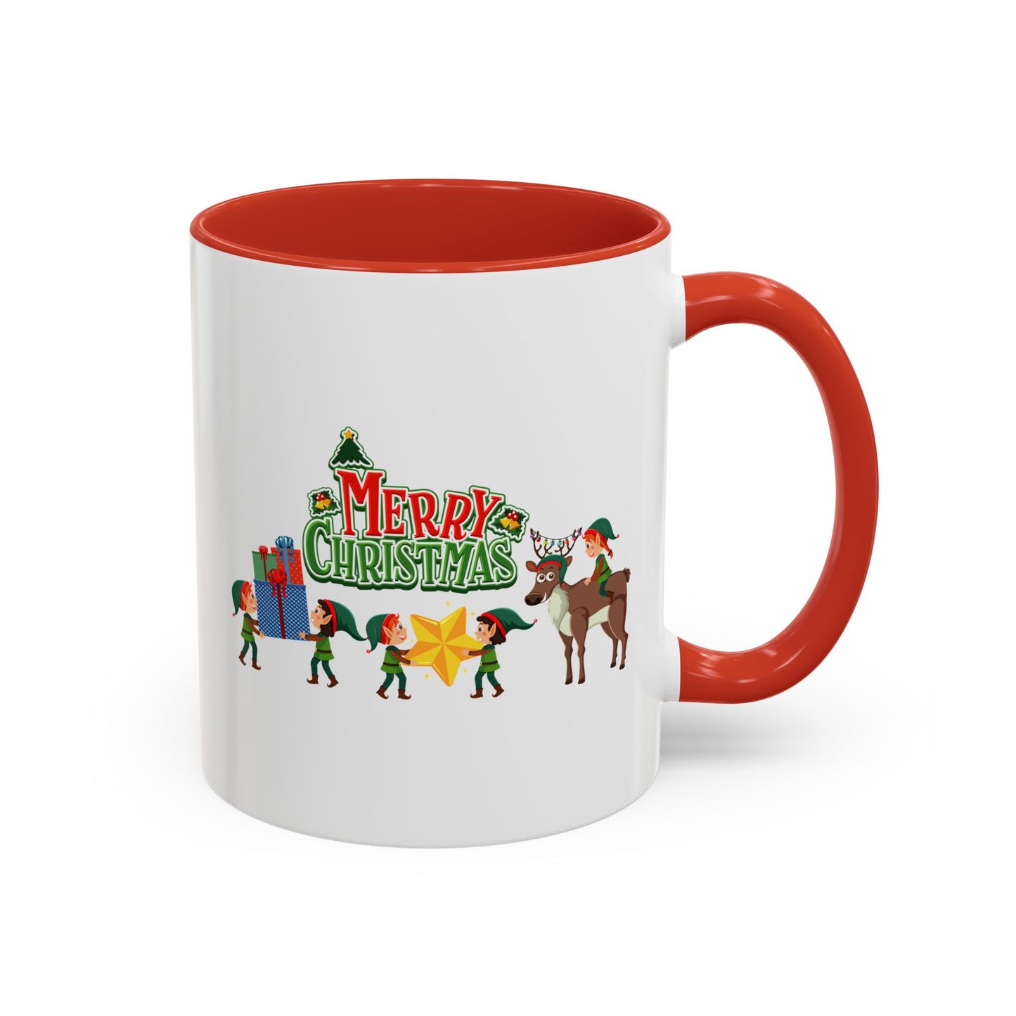 Accent Coffee Mug - Merry christmas and reindeer