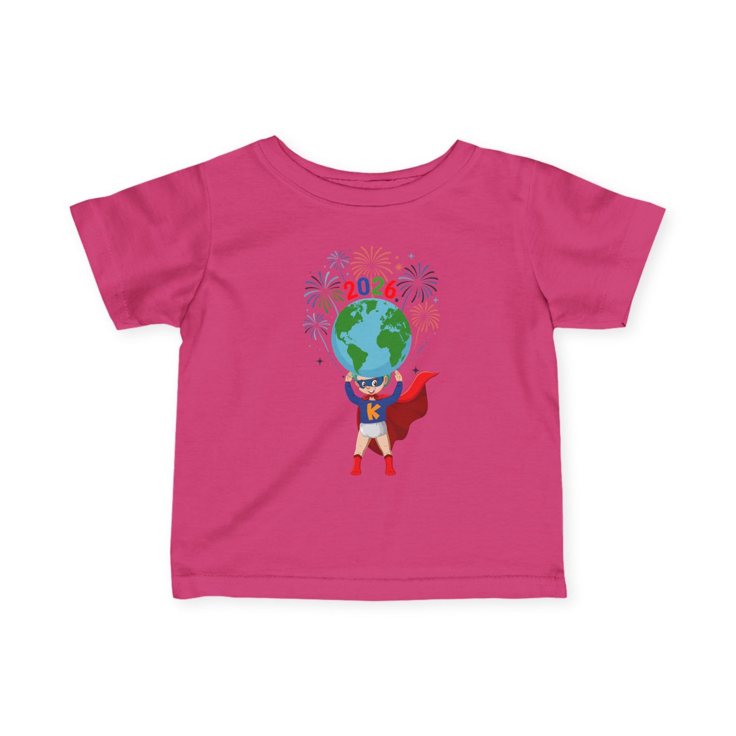 Infant Fine Jersey Tee - Super kiddo holding globe - [[{"value":"Wonderwear Kid"}]]