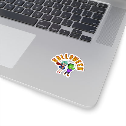 Kiss-Cut Stickers - Holloween with super kiddo Printify