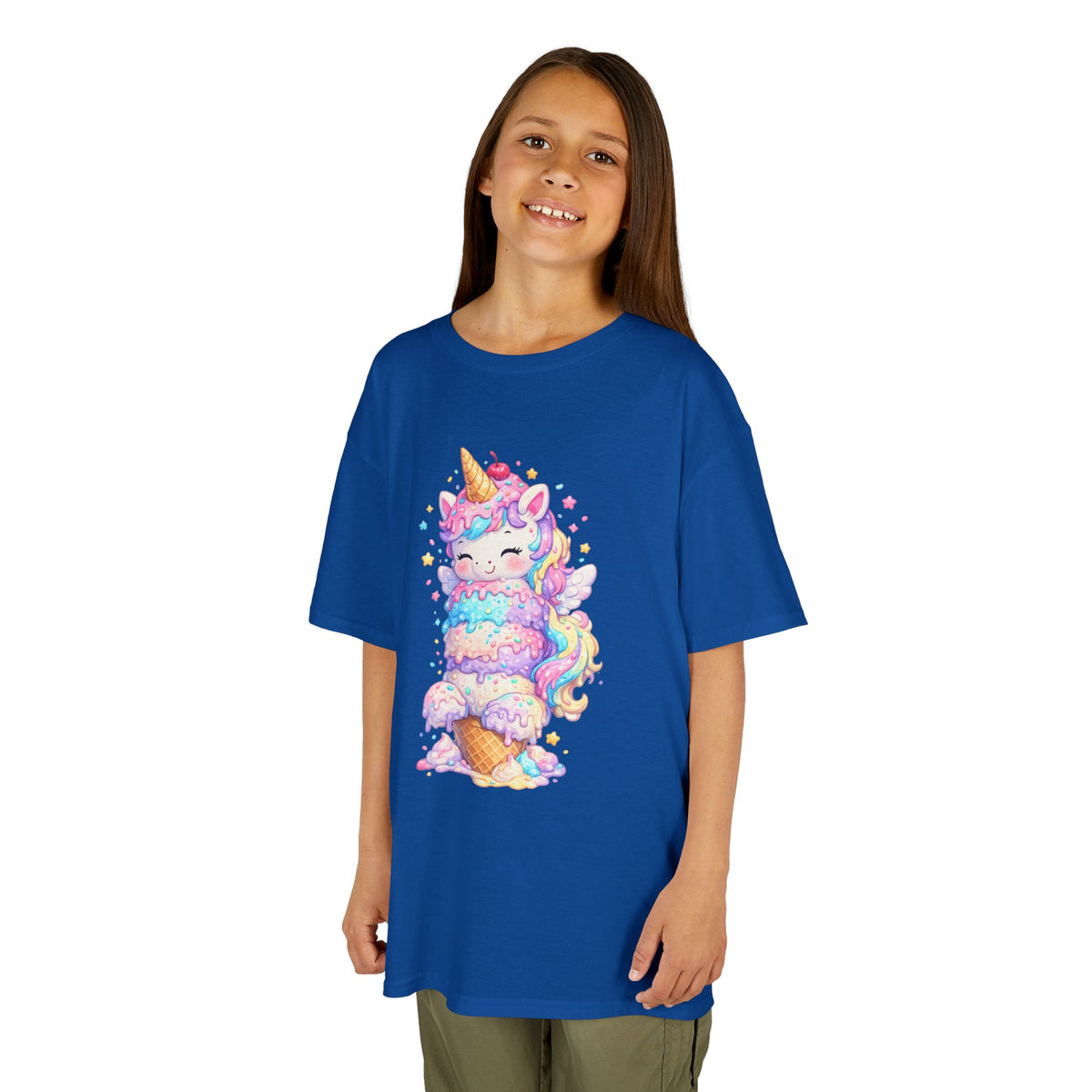 Kids Heavy Cotton™ Tee - Ice Cream Unicorn
