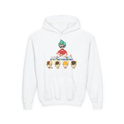 Youth Heavy Blend Hooded Sweatshirt - Little kiddo teaching to wash dishes - [[{"value":"Wonderwear Kid"}]]
