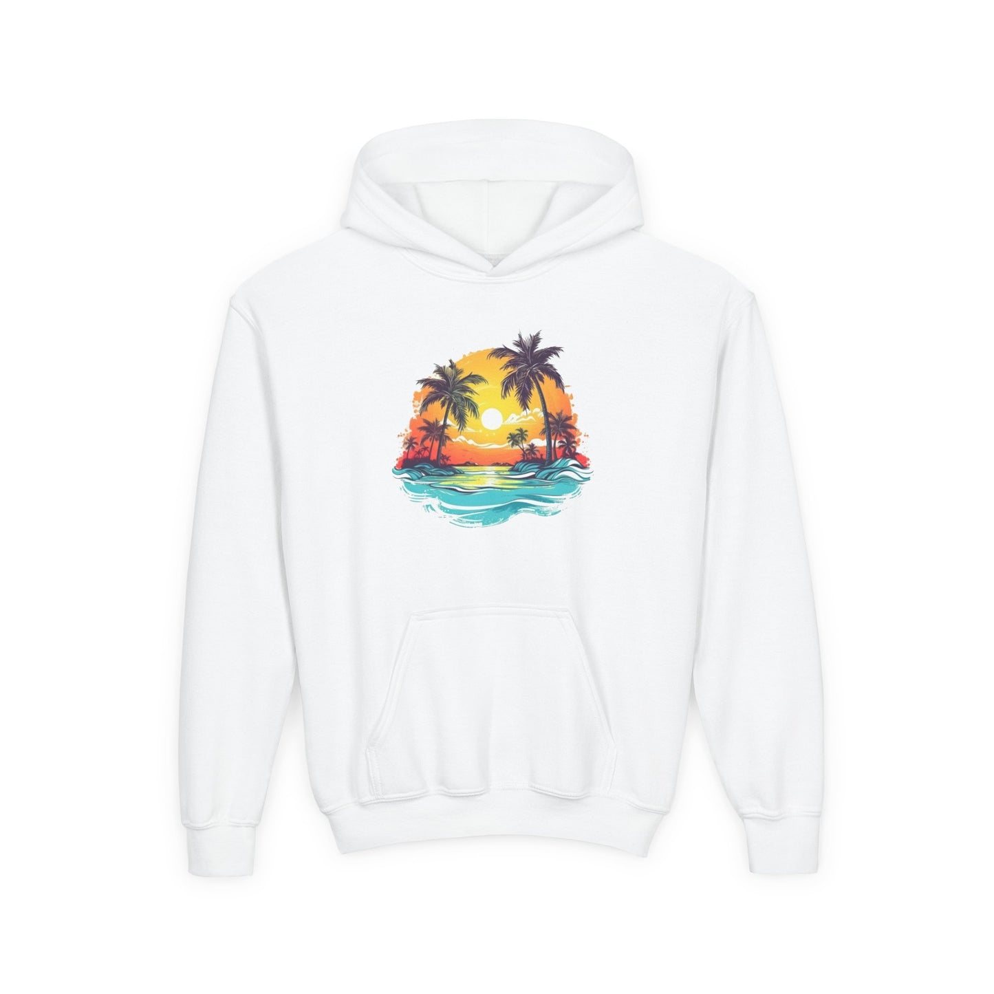 Youth Heavy Blend Hooded Sweatshirt - Summer tropical