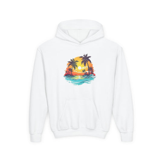 Youth Heavy Blend Hooded Sweatshirt - Summer tropical