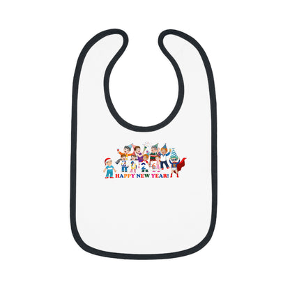 Baby Bib - Happy new year from super kiddo - [[{"value":"Wonderwear Kid"}]]