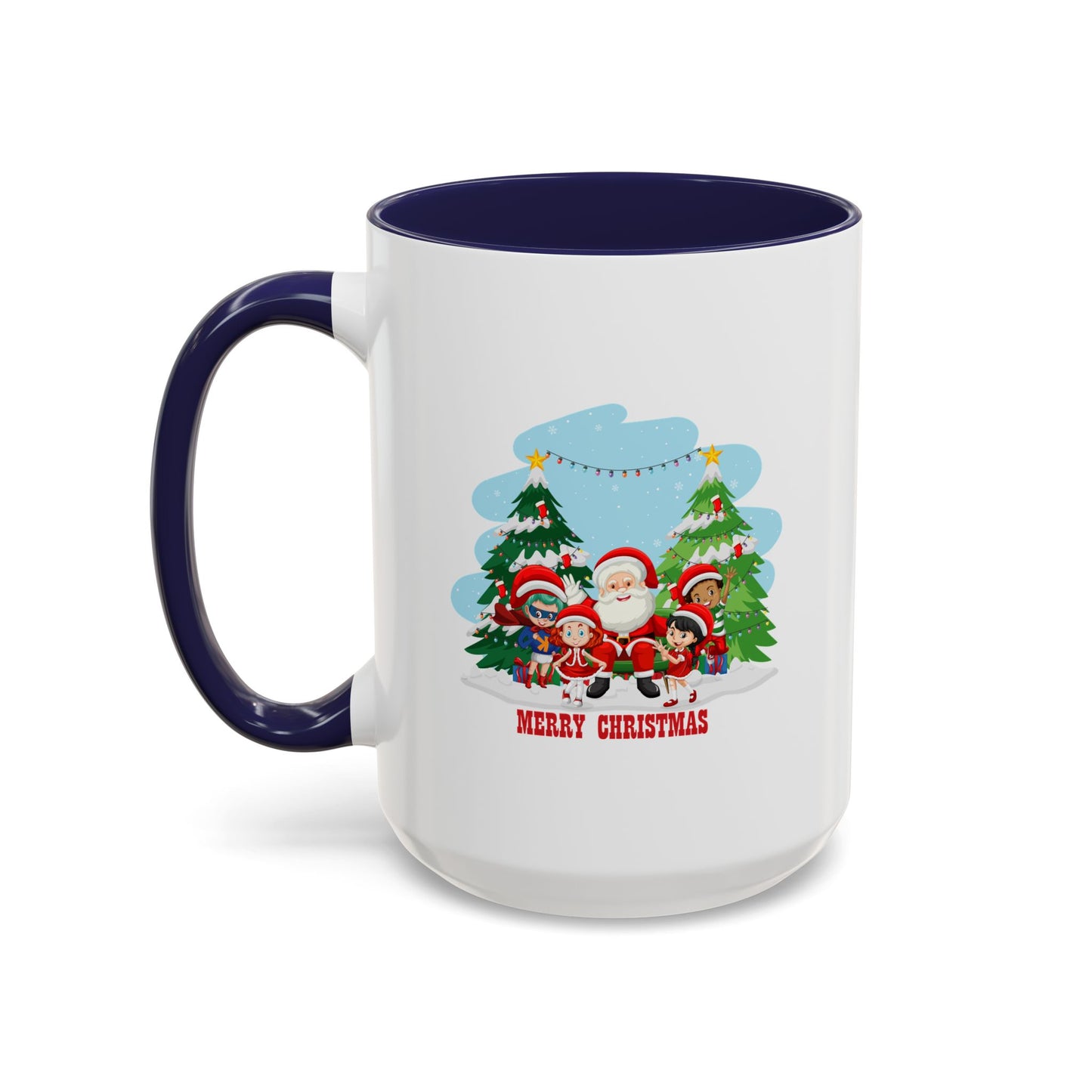 Accent Coffee Mug - Super kiddo with santa claus Merry christmas