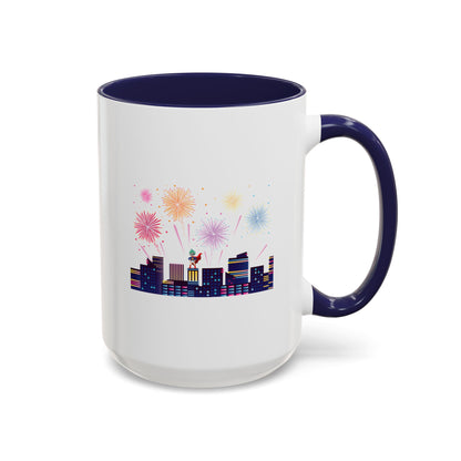 Accent Coffee Mug - Super kiddo with fireworks - [[{"value":"Wonderwear Kid"}]]