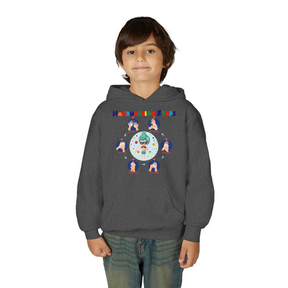 Youth Heavy Blend Hooded Sweatshirt - Super kiddo how to wash hand properly - [[{"value":"Wonderwear Kid"}]]