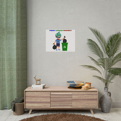 Rolled Posters - Super kiddo taking trash out - [[{"value":"Wonderwear Kid"}]]