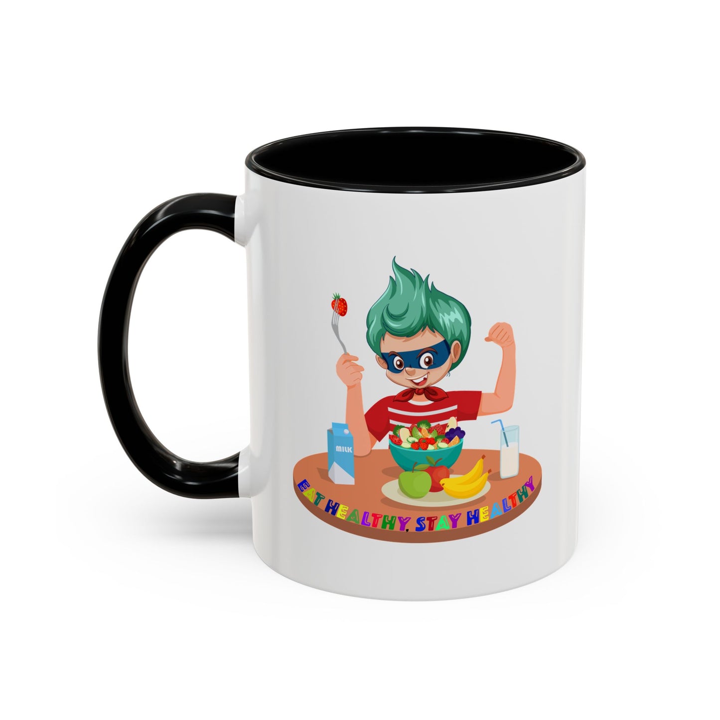 Accent Coffee Mug - super kiddo eating healthy food
