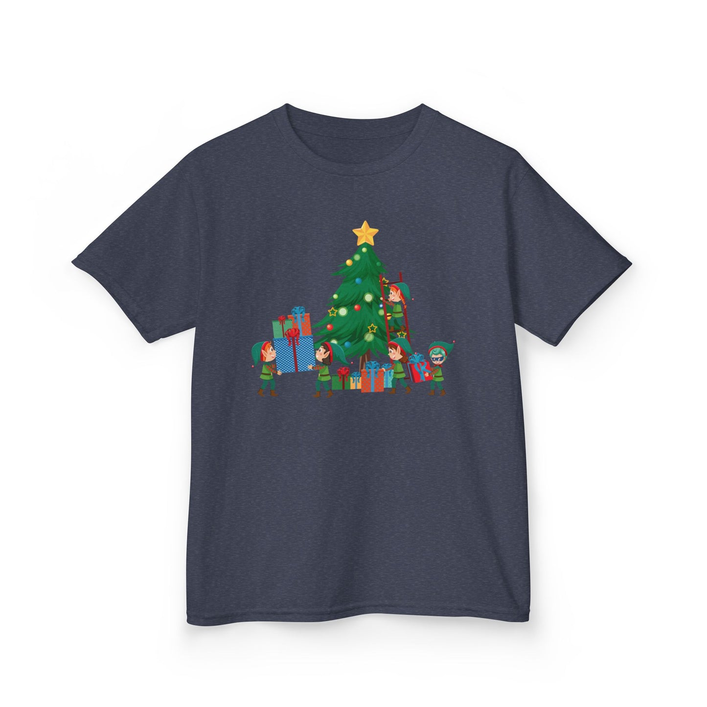 Kids Heavy Cotton™ Tee - Super kiddo putting gifts on christmas tree - [[{"value":"Wonderwear Kid"}]]