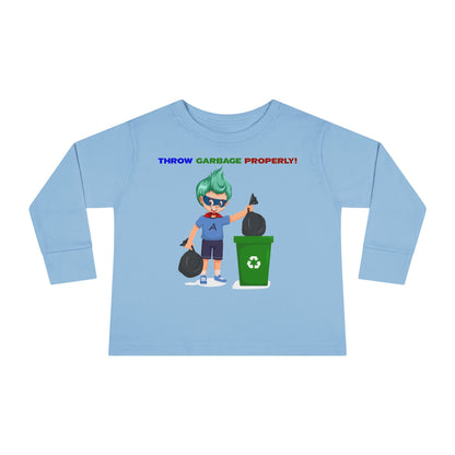 Toddler Long Sleeve Tee - Super kiddo taking trash out - [[{"value":"Wonderwear Kid"}]]