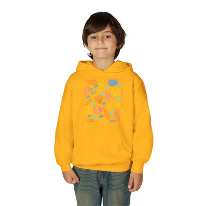 Youth Heavy Blend Hooded Sweatshirt - Sea creatures Printify