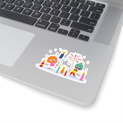 Kiss-Cut Stickers - Super kiddo lighting fireworks - [[{"value":"Wonderwear Kid"}]]