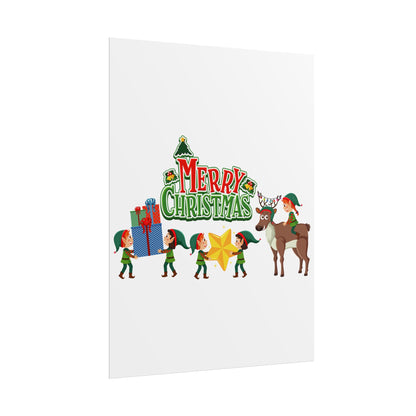Rolled Posters - Merry christmas and reindeer - [[{"value":"Wonderwear Kid"}]]