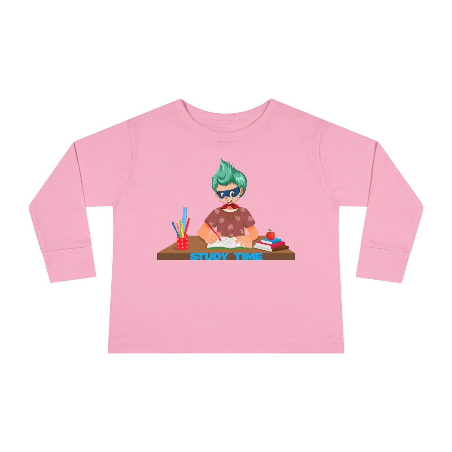Toddler Long Sleeve Tee - Super kiddo studying - [[{"value":"Wonderwear Kid"}]]