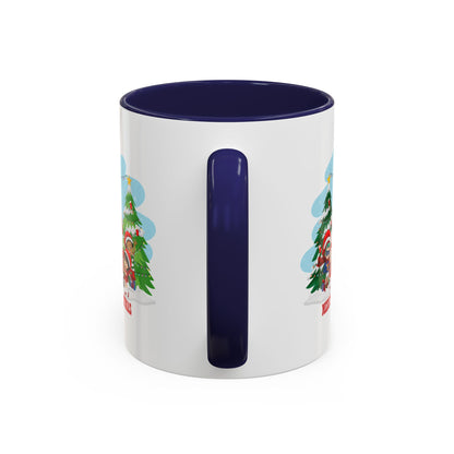 Accent Coffee Mug - Super kiddo with santa claus Merry christmas - [[{"value":"Wonderwear Kid"}]]