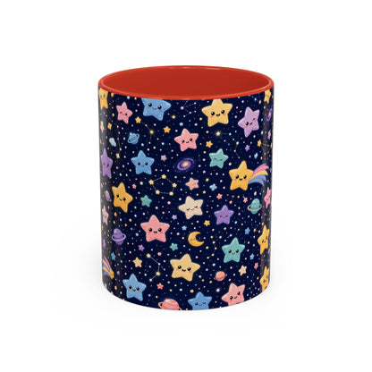 Accent Coffee Mug  (11/15 oz) - Kawaii Pastel Cosmic Night