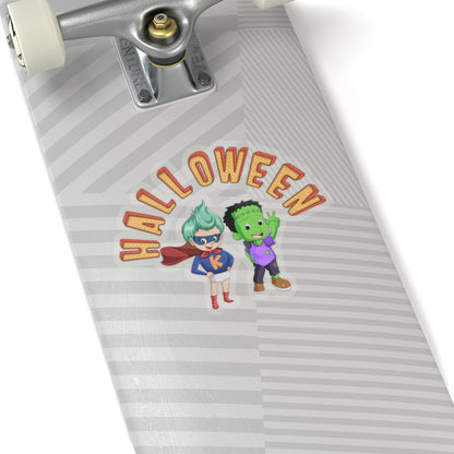 Kiss-Cut Stickers - Holloween with super kiddo Printify