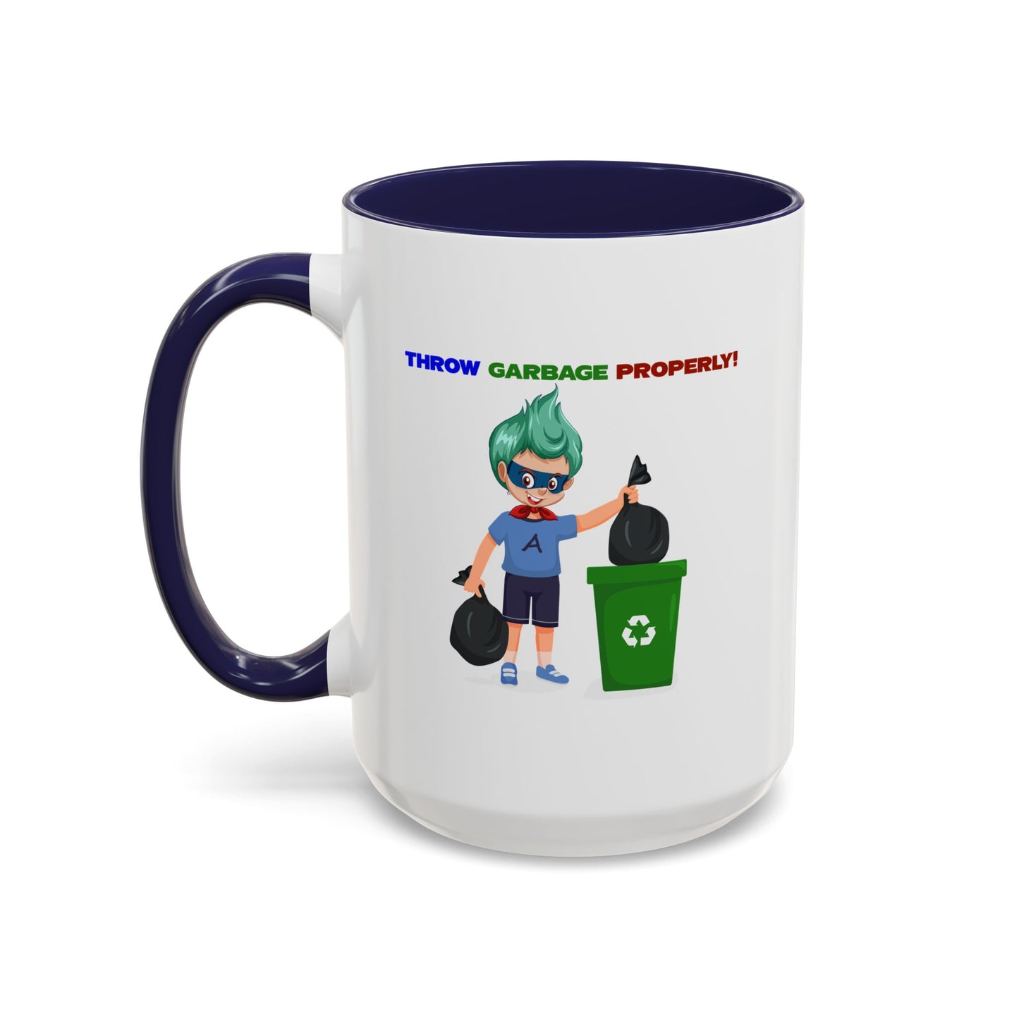 Accent Coffee Mug - Super kiddo taking trash out