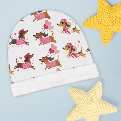 Baby Beanie (AOP) - Valentines - Three Dachshund - [[{"value":"Wonderwear Kid"}]]